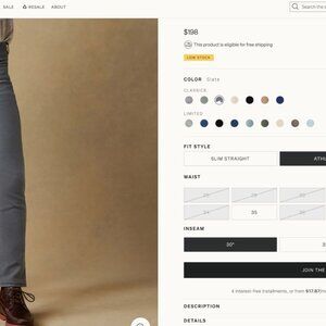 Faherty Mens Stretch Terry 5-Pocket Pants Jeans Slate 40x30 EUC Very Comfortable